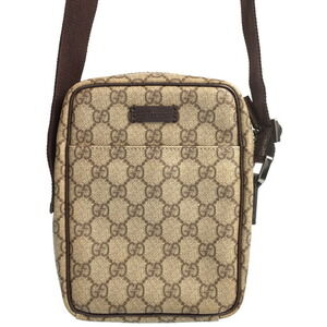 Gucci GG Plus Monogram Flat Messenger Crossbody Bag Brown